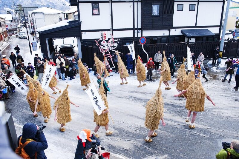 上山市伝統民俗行事「加勢鳥」　山形の冬の風景